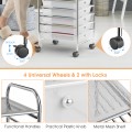 Rolling Storage Cart Organizer with 10 Compartments and 4 Universal Casters - Gallery View 11 of 66